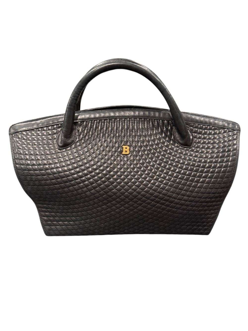 Bally Matelasse Lambskin Quilted Leather Handbag, Black